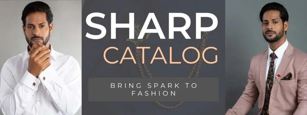 Sharp catalog photography banner featuring a product lineup